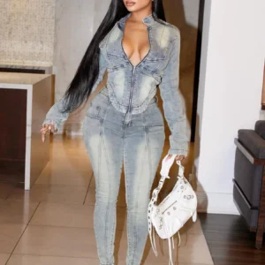 Women's Denim Two-Piece Set