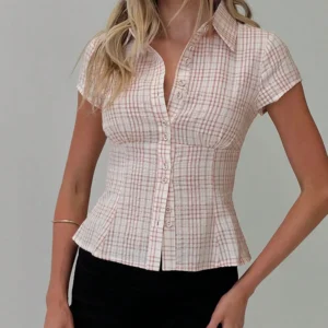 Women's Button Up Short Sleeve Summer Top