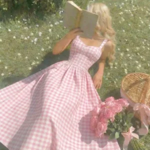 Gingham A-Line Maxi Dress