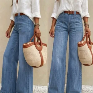Women’s Loose-Fit Wide Leg Denim Trousers