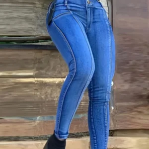 Ladies high-waisted single-button hip-lifting