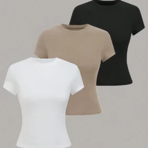 Women's Solid Color Short Sleeve T-Shirt