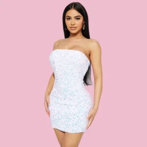 women's  tube top dress, sexy, socialite and  sequin